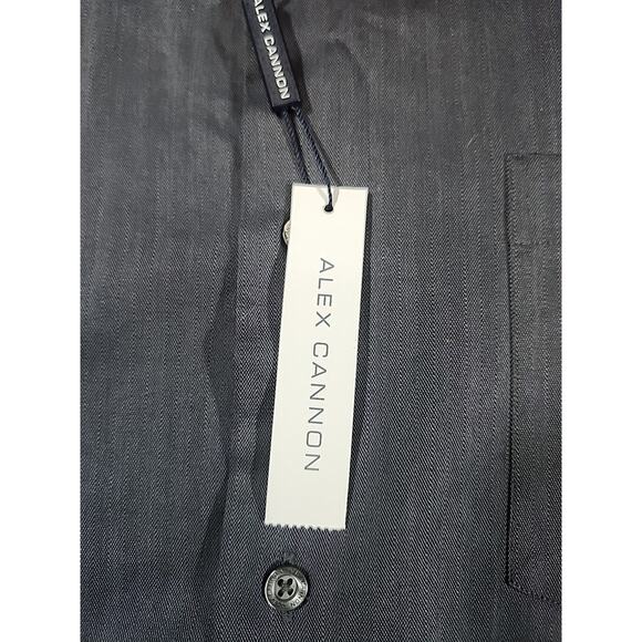 NWT Alex Cannon Sauvignon Long Sleeve Dress Shirt XL Midnight Grey MSRP $105 - Picture 10 of 10